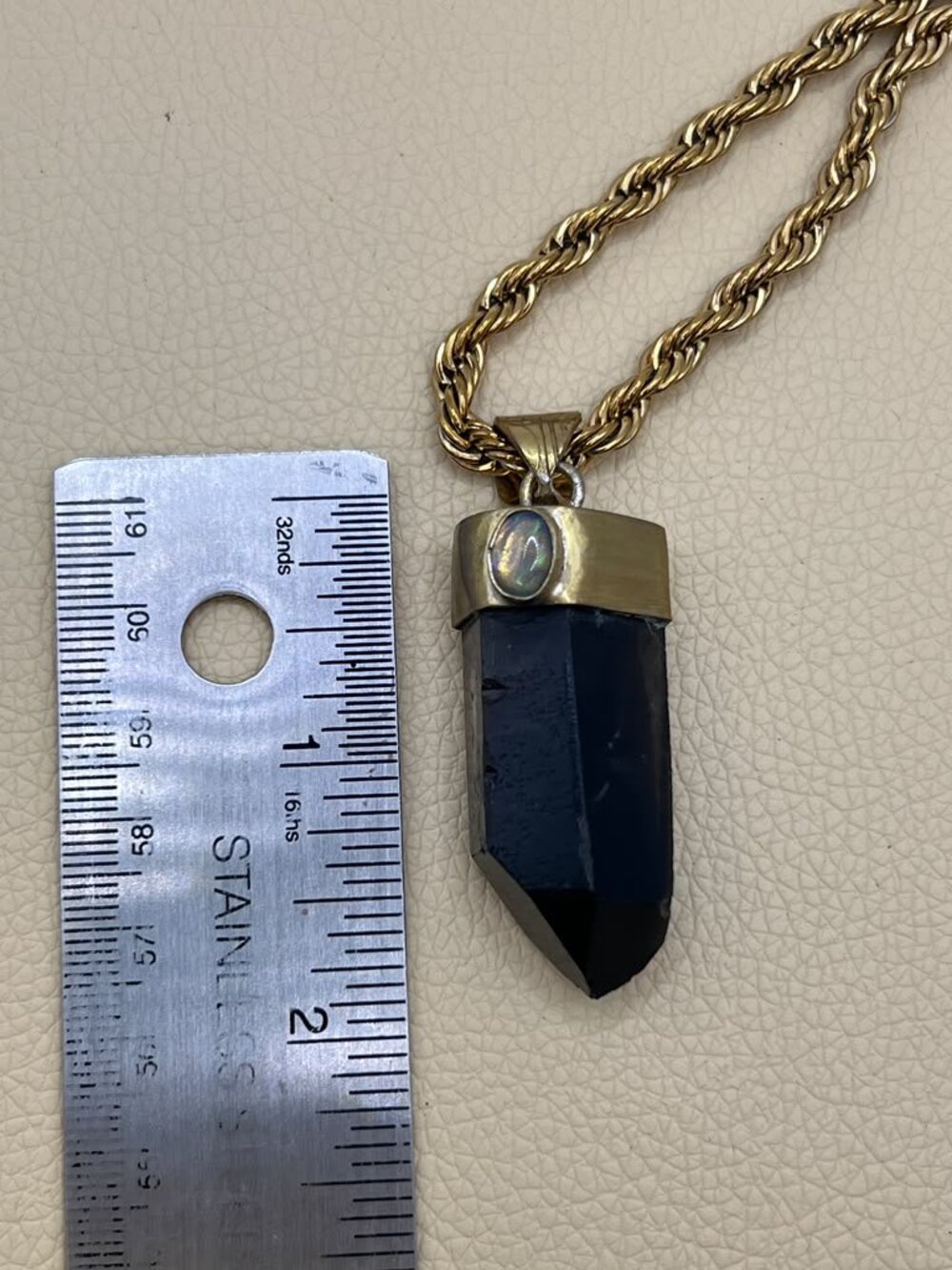 Handmade Mexican Opal & Smoky Quartz Pendant